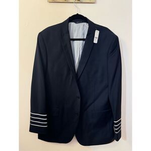 Brooks Brothers x NetJets Jacket Uniform Blazer Wool Blend Navy Blue Men 44L NWT